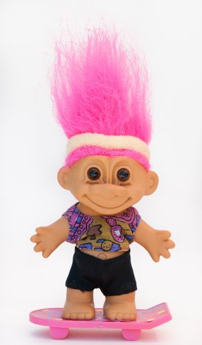 Muñeco Troll Skateboarding Russ Berrie 15 cm miniatura 2