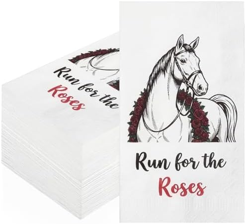 Amazon.com | Poola Voidra 100 Pcs Derby Horse Cocktail Party Napkins ...