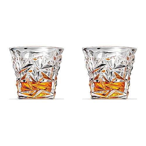 SkySnow 2 Pezzi Bicchieri whisky 350ml, Bicchiere Cocktail Whiskey Cristallo, Ultra-Clarity Set di Bicchieri, Bellissimo Regalo