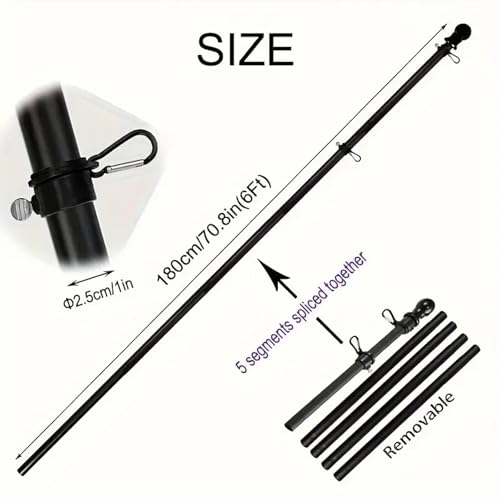 Mât de drapeau extérieur acier inoxydable antirouille rigide pour fixation sol - 8