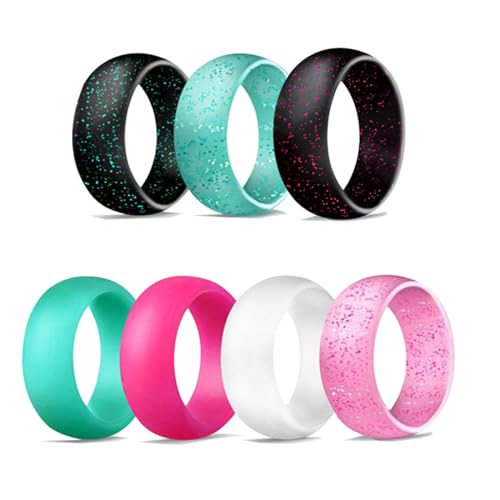 Silicone Ring Women Rubber Wedding Bands for her 5.7mm Wide,2mm Thick
