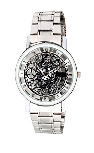 Exotica Fashions Analogue Silver Dial Mens Watch - Transparent Silver Skeleton Watch-1-St (B0161V33LY) Amazon Price History, Amazon Price Tracker