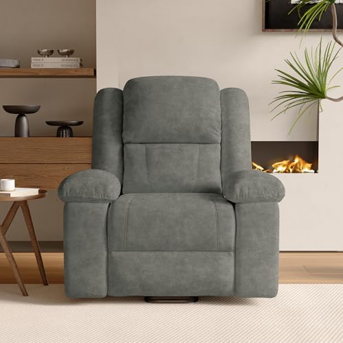 BPKADHY Elektrischer Relaxsessel, Massagesessel mit Kippfunktion und Vibration, elektrischer Massagesessel, Fernsehsessel, Relaxsessel, 160° neigbar (grauer Stoff) – Bild 8
