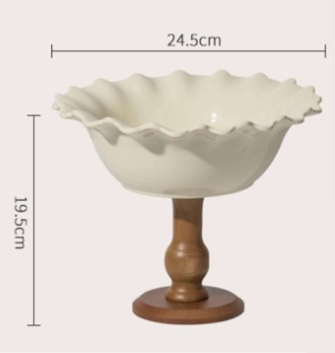 Kosz na Owoce Patera na Owoce Miska na Owoce Ceramiczna Miska Na Owoce Wysoki Kosz Na Owoce Na Blat Kuchenny Talerz Na Suszone Owoce Z Drewnianą Podstawą Koszyk na Owoce