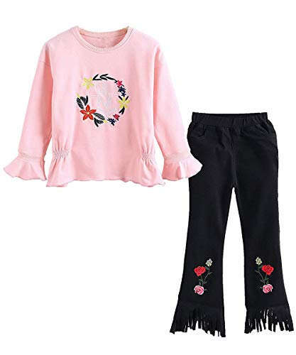 Image of Urtrend Little Girls' Kids 2 Pieces Long Sleeve Top Pants Leggings Clothes Set Outfits