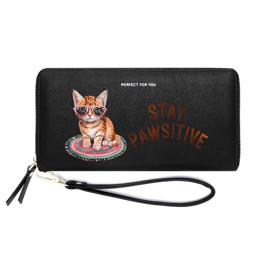 InsWork Customized Cat Women's Wallet,Birthday Gift,Holiday Gift for Son Daughter from Parent Grandparent,Valentine's Day Gift for Wife,Lover from Husband Spouse 1302e