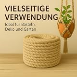 Abio Juteseil 20mm 5m Kordel Jutekordel Deko Dekoration für Haus & Garten DIY Verpackung Schnur Paketschnur Basteln Geschenkverpackung Floristik