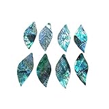 Healifty 8 Pcs Flat Abalone Shell Beads Drop Charms for Earring Necklace DIY Jewelry Making