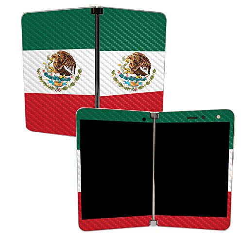 Image of MIGHTY SKINS MightySkins Carbon Fiber Skin for Microsoft Surface Duo - Mexican Flag | Protective, Durable Textured Carbon Fiber Finish | Easy to Apply, Remove, and Change Styles | Made in The USA