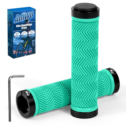 Adiwo Non-Slip Handlebar Grips 1 Pair Professional Bike Handlebar Grips Adult Mountain Bike Grips with Soft Anti-Slip Rubber Ergonomic Comes with 1 Allen Wrench Suitable for Most Bicycles