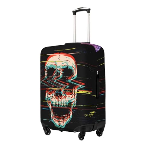 Glitch Screaming Skull Luggage Cover Protector Anti-Scratch Washable Fits 18-32 Inch Luggage-X-Large2