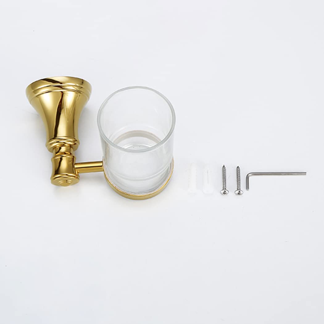 WRIST Zahnbürstenhalter, Badezimmer Wandmontierter Zahnbürstenbecherhalter Mit Milchglasbecher Messing Gold Zahnbürstenbecherhalter Für Badezimmer