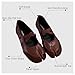 Women's Trendy Tabi Mary Jane Flats, Criss-Cross Strap Split Toe Ballet Flats Comfortable Casual Slip-On Shoes for Daily and Walking (Brown,7)