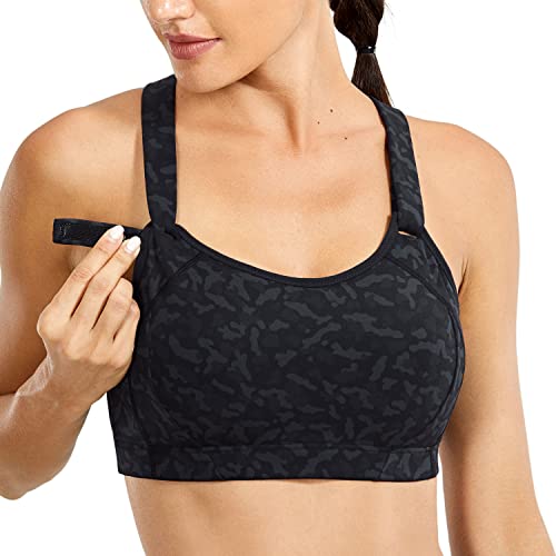 SYROKAN Mujer Sujetador Deportivo Alto Impacto de Copa Moldeado sin Anillo Leopard Multi 2 - A281 90C Cover