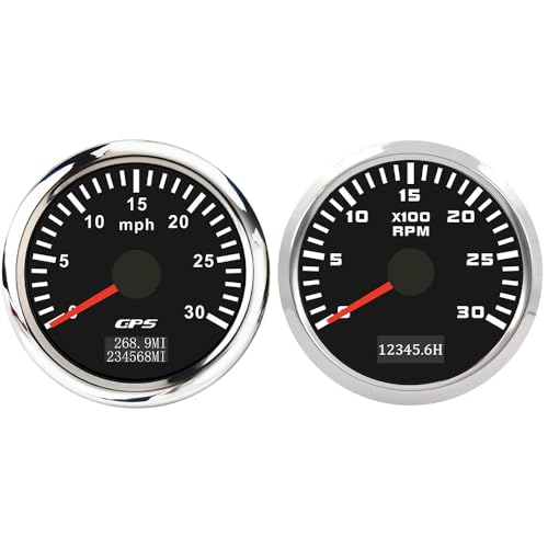 Jauge GPS 52 mm 0-30 MPH avec compte-tours 3000 tr/min rétroéclairé 12V 24V ELING