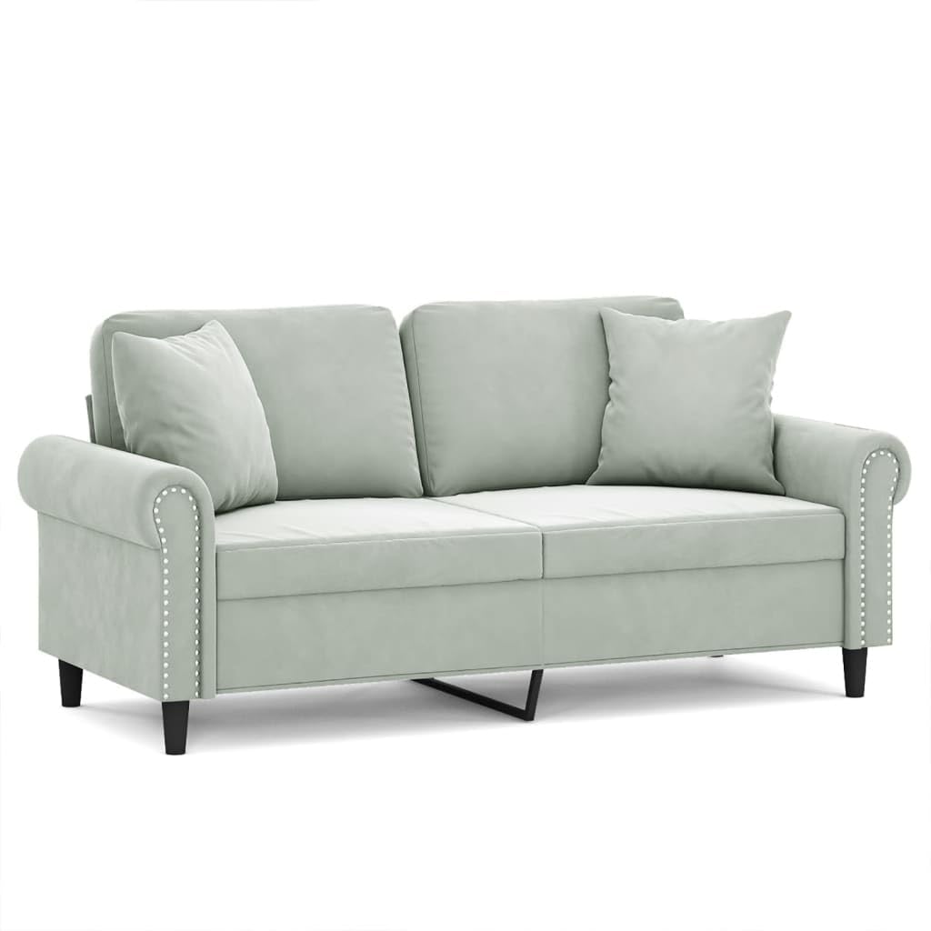 Sofá moderno de terciopelo y estructura de metal de 172 cm elegante