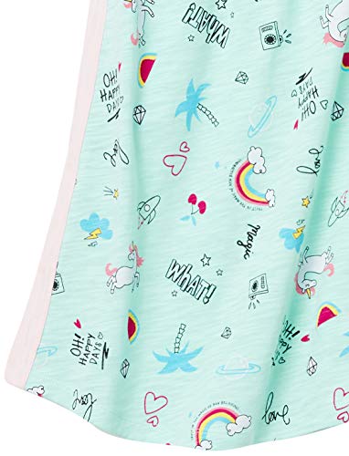 Spotted Zebra Girls' Knit Sleeveless Maxi Dresses, Pack Of 2, Aqua Green, Doodles/Ballerina, Small #TOP1