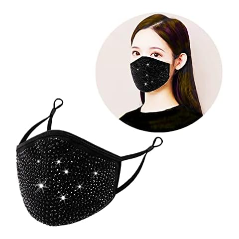 通用 Rhinestone Glitter Face Mask for Women Cover
