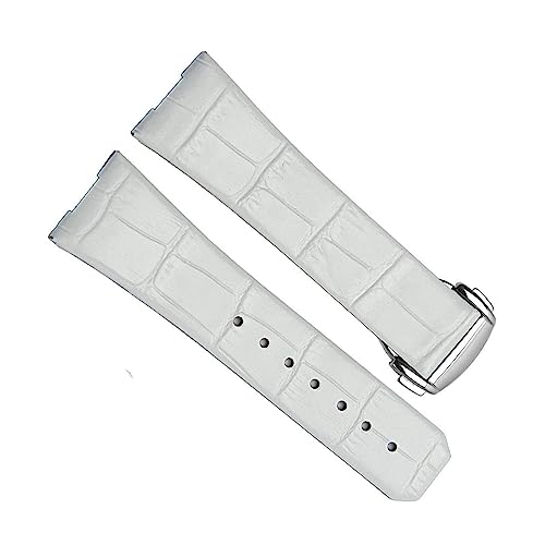 Bracelet de montre en cuir véritable 23mm blanc Omega Constellation idéal pour vos soirées d'été