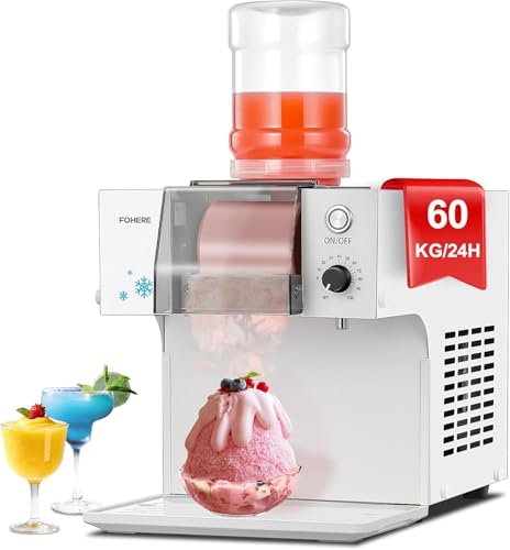 Máquina de hielo Snowflake, 60 kg/24 h, velocidad ajustable, enfriamiento rápido, para cócteles helados, batidos y zumos congelados.