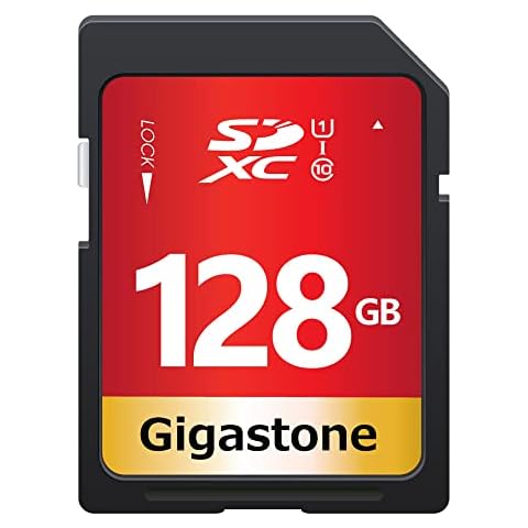 Gigastone 128GB SD Card UHS-I U1 Class 10 SDXC Memory Card High Speed Full HD Video Canon Nikon Sony Pentax Kodak Olympus Panasonic Digital Camera Cover