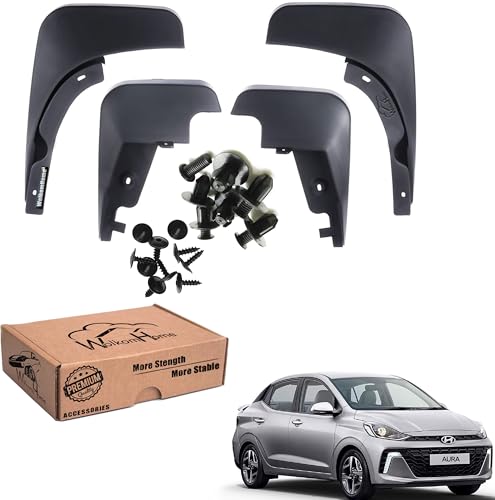 Image of WolkomHome Mud Flap Compatible with Aura 2023 - Durable Splash Guards for Car Exterior Protection