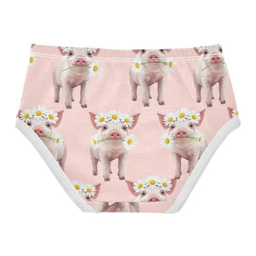 Joisal Cartoon Toddler Underwear Floral 2t Cotton Panties Little Girl Cute Piglets Daisy Flowers Pink Kids Briefs Undies2