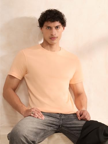 Image of The Souled Store Supima: Men and Boys Short Sleeves Round Neck Solid Premium Basic Casual Lightweight Easy to Style Everyday Streetwear Trendy Supima T-Shirt