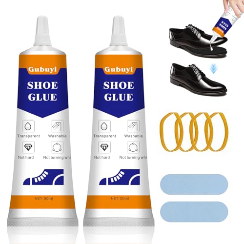 50ml*2 Colla Scarpe Professionale, Adesivo per Scarpe Forte, Adesivo per Riparazione Suola, Adesivo Flessibile Professionale per Riparazioni, Adatto per Scarpe Sportive e Scarpe in Pelle