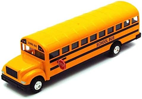 Monkey King MK Large 8.5 inch Yellow School Bus DieCast Toy Car Model with Pull Back and Go Action