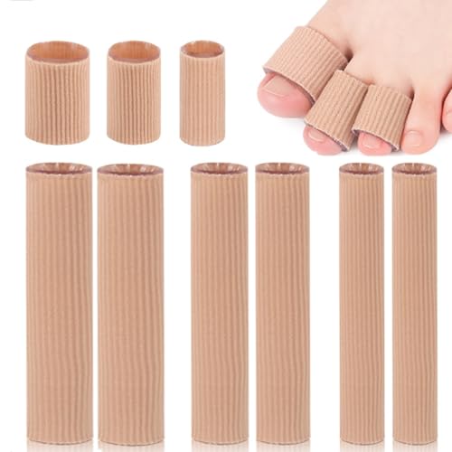 NCZCDZSW 9 protectores de dedos de 6 tamaños, protección de dedos de silicona, protector de dedos grande, cortable, cojín de tubo, vendaje tubular, protección de presión para cojín, maíz, ampollas,