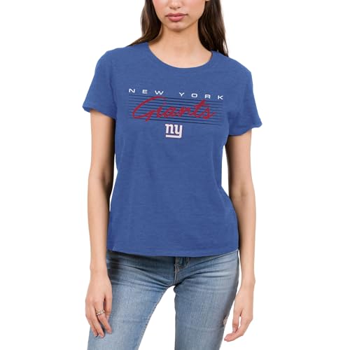New York Giants Retro Script Lines - NBA Women's Short Sleeve Fan T-Shirt