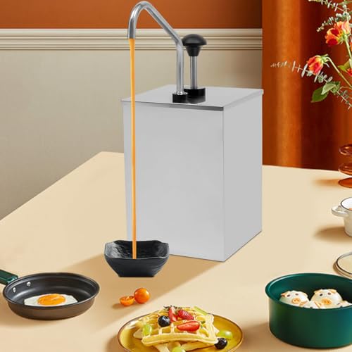 Pompa dispenser per salse, in acciaio inox da 3,6 l, con serbatoi rimovibili per insalata, marmellata, condimenti e salse