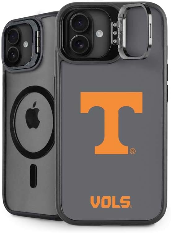 Skinit Kickstand Phone Case Compatible with iPhone 16 - Officially Licensed University of Tennessee-Knoxville T Logo Vols on Gray Design