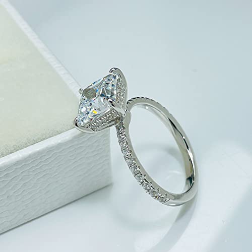 Bo.Dream Cushion/Princess/Emerald Cut Cubic Zirconia Engagement Rings for Women Platinum Plated Sterling Silver3
