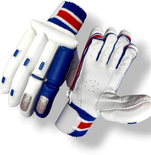 Image of Player Edition Cricket Gloves| Batting Gloves for Mens (Blue -White Combo, Right)