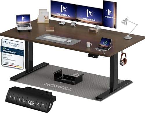 Homall 160x80 CM Escritorio Elevable Regulable en Altura，Escritorio de Pie con Tablero de Cuatro Partes
