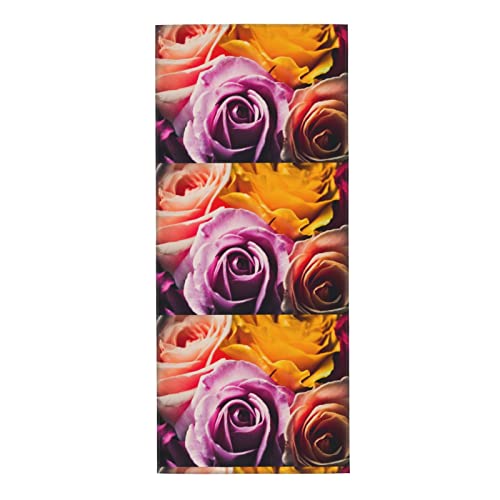 SAINV Asciugamano assorbente ibrido Tea Rose 30,5 x 70,9 cm, per bagno, spiaggia, addio al nubilato, lavabile in lavatrice e riutilizzabile