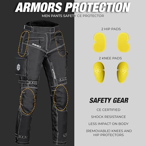 Panda Cycle Gear NITO MEN Motorcycle Pants For Men Dual Sports Enduro Dirtbike Motocross Riding Pants Water Resistant 600D Cordura Textile Fabric Reflective Hi Vis Motorcycle Pants thumb #3