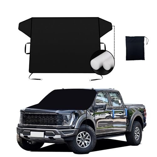 Image of Windshield & Roof Protector for Truck /MPV - Waterproof All-Weather Car Cover with UV Resistant Snowproof Protection, Easy Storage & Windproof Dustproof Indoor Outdoor Use