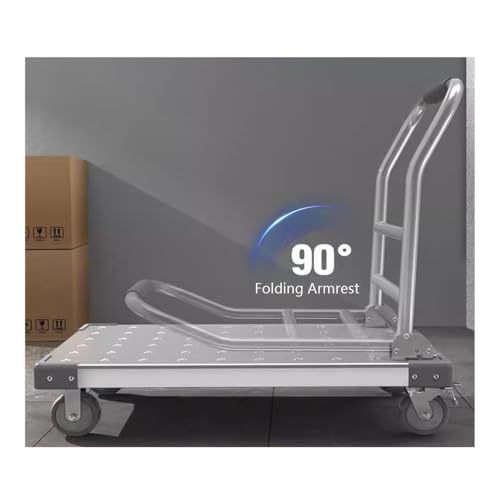 Carretilla plegable de acero grueso con plataforma plana grande miniatura 6