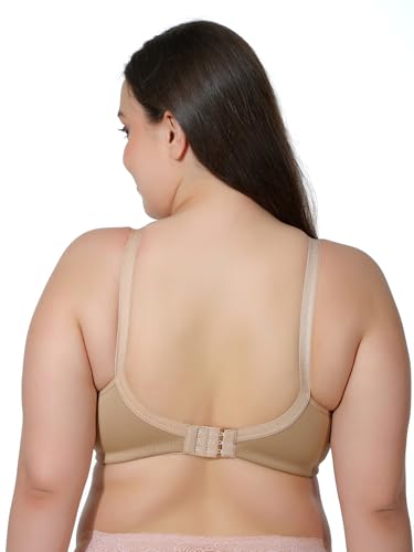 Image of MAROON Cotton Satin Blend Seamless Non Padded Non-Wired Full Coverage Women Minimizer Bra
