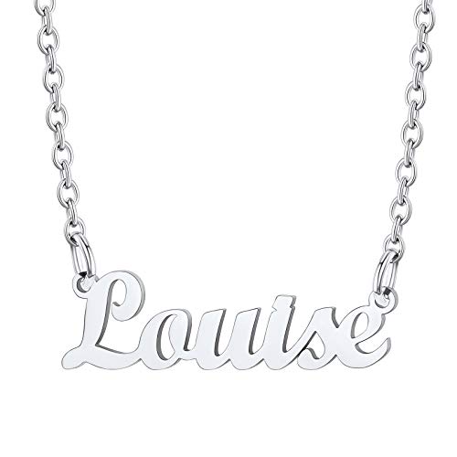 Custom4U Louise Name Necklace Stainless Steel - Louise Name Plated Pendant - Louise Name Gift Bridesmaid Birthday Jewelry Gift for Girls Women