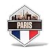 erreinge Sticker Parigi Francia Souvenir Adesivo Sagomato in PVC per Decalcomania Parete Murale Auto Moto Casco Camper Laptop - cm 12