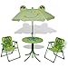 Leepesx Set Bar da Giardino Set Tavolo e Sedie da Bar Esterno Set da Bistrot da Giardino per Bambini con Ombrellone Verde