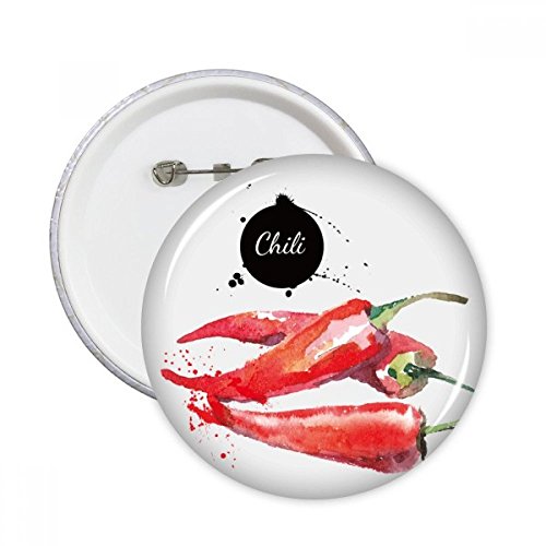 Chili pins badge aquarelle parfait pour personnaliser un tablier de cuisine ou un sac