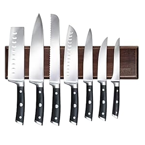 HOSHANHO Magnetleiste Messer, Messerhalter Magnetisch für Wand, Magnet Messerhalter Holz Knife Holder für Utensilien und…