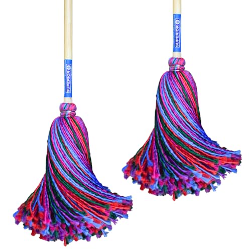 Recopilación de Trapeador de Microfibra favoritos de las personas. 43 FÉNIXSUPERIOR 2 Trapeadores de Hilo de Microfibra Española de 250 Gramos Mango de Madera Barnizado