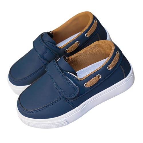 Ctreela Little Kids Unisex Sneakers Zero Drop Fashion Slip On Sports Shoes for Boys Girls Walking Shoes Size 6-12.5 Blue