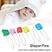 Aqur2020 Stainless Steel Diaper Pins with Plastic Safety Locks, Assorted Color Nappy Sewing Knitting Fabric Pins, Suitable for Baby Adult Cloth Traditional Diapers (6 Colorful Animal Head